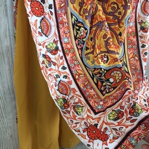 MISSLOOK Dress Yellow & Orange Beaded neck Large - Picture 7 of 13